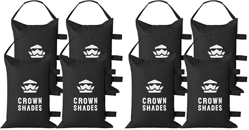CROWN SHADES Sand Bags for Canopy Legs (120 LBS) Sandbags for Weight, Canopy Weights, Pop Up Tent Weights Bags, Black (Unfilled) (Pack of 2) - color: Black, size: 120lbs (Pack of 2)