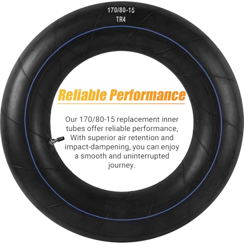 AR-PRO (2-Pack) 170/80-15 Replacement Inner Tubes Heavy Duty with TR4 Valve Stem - Premium Butyl Rubber Power Sports Inner Tube Perfect for 170 80-15 Tire - size: 170/80-15"