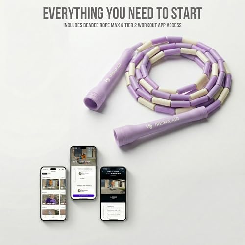 Pro-Grade Beaded Jump Rope for Beginners - color: Pastel Purple/Yellow