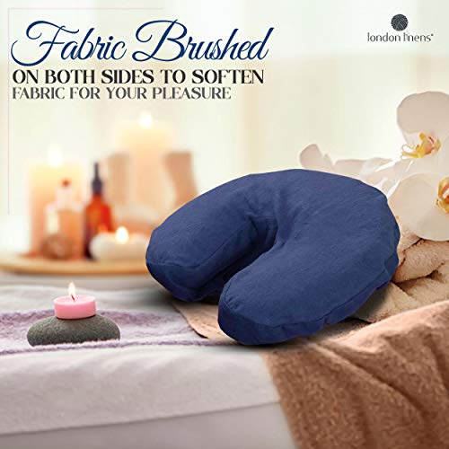 London Linens Pack of 4, Premium Extra Thick 100% Cotton Flannel Massage Tables Face Cradle Covers Cozies Fitted - Includes 4 pcs (Blue) - color: Blue, size: 4