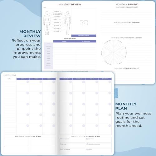 Clever Fox Fitness & Food Journal, Workout Planner, 5.8"x8.3" Light Blue | Lasts 3 months, undated hardcover exercise & weight loss journal for women, gym, diet, meal tracker, calorie counter book - color: Light Blue, size: A5 (5.8'' x 8.3'')