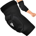 RDX Elbow Pads, Muay Thai MMA Kickboxing Sparring Elbow Guard, Martial Arts Striking Protection,Wrestling Basketball Adjustable MTB Volleyball Compression Padded Sleeve, Men Women - color: Black White, size: X-Large