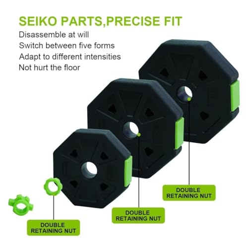 Adjustable Dumbbell Set, 44/66/88 Lbs Free Weight Dumbbells Set, 4 in 1 Dumbbells Set Used As a Kettlebell, Barbell, Push Up Stand, Exercise & Fitness for Home Gym, Black & Green - size: 66 LB-Octagon