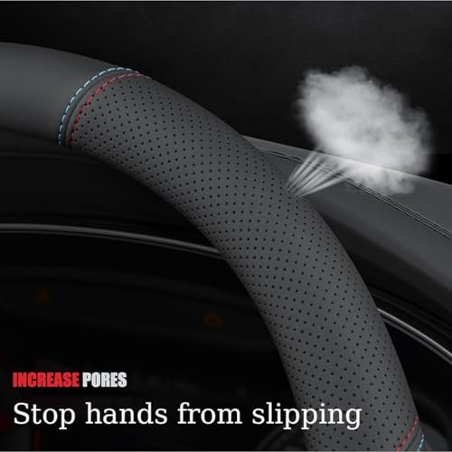 for Volvo XC-40 XC-60 XC-70 XC-90 AB 2020-2026+ Car Steering Wheel Cover Anti-Slip Breathable Car Steering Wheel Protector Car Accessories Interior,O-Type-Black line - color: O-type-black Line
