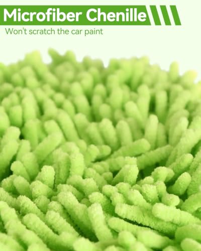 62’’ Car Wash Brush Kit with 2 Replacement Head Covers, Microfiber Car Washing Kit with Long Handle, Car Wash Mop for Cars RV Truck Exterior - color: Car Wash Kit 3PCS