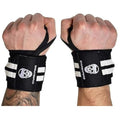 Gymreapers Weightlifting Wrist Wraps (IPF Approved) Professional Quality Wrist Support with Heavy Duty Thumb Loop - Best Wrap for Powerlifting Competition, Strength Training, Bodybuilding - color: White