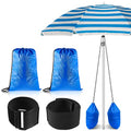 Saintrygo 2 Pack Sandbags for Beach Umbrella Heavy Duty Summer Canopy Tent Sandbags, Fillable Portable Windproof Weight Bag for Outdoor Canopy Legs, Tent Universal Sand Anchor Weights
