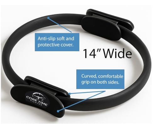Pilates Ring- Inner Thigh Exerciser- Arm Exerciser- Thighmaster- Core Trainer- Gym Ring-Infinity Hoop- Exercises Included- Professional Design- Padded Handles-Instructor Designed