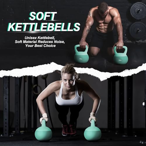 sogesfurniture Soft Kettlebells,Safe Strength Training Kettlebells,Iron Sand Filled Weights Strength Training Kettlebells,Fitness Soft Kettlebells for Women Men Children - color: 10LBS-Mint Green