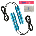 LANGETUKEE Speed Jump Rope - Professional Aluminum Alloy Skipping Rope with 360° Bearings - Adjustable 4mm Steel Cable for Double Unders, Boxing, MMA, HIIT & Cardio Training - Anti-Slip Grip - color: Double-blue