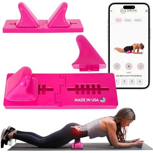 Thrival Wave - Fully Adjustable Psoas, Back and Hip Flexor Muscle Release Tool with Thrival App for Targeted Routines, Deep Tissue, Trigger Point Massage (Pink) – Made in USA - color: Pink, size: Thrival Wave