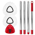 Nuorest Spin Mop Replacement Set for EasyWring 1-Tank System, Includes 2 Microfiber Mop Heads, 1 Adjustable Spin Mop Handle (30"-58"), 1 Spin Base, Floor Cleaning(No Bucket) - size: 2 Heads+1 Handle+1 Base(1-TANK)