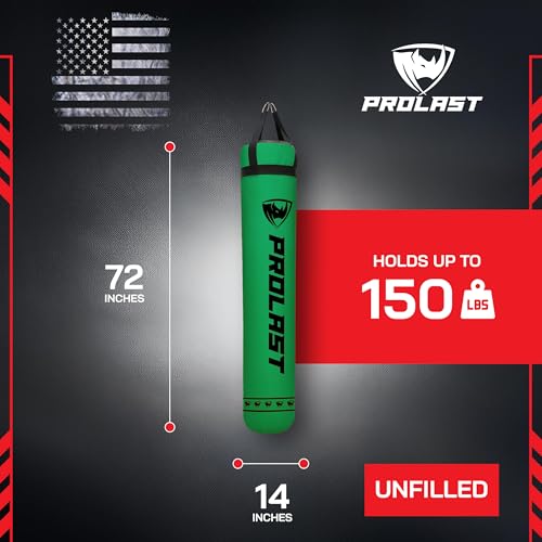 Heavy Punching Kicking Bag for Adults, Boxing, MMA, Martial Arts, Muay Thai, Strength Training Equipment, Filled/Unfilled, 6ft, 150 lbs, Special Edition Logo - color: Green / Black, size: Unfilled