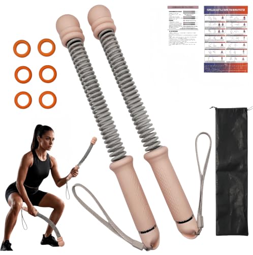 Cordless Battle Rope Set, Adjustable Resistance Home Workout, Pink | Quiet Full-Body Cardio Anywhere—No Anchors, Adjustable Resistance, Portable Training for All Fitness Levels - color: Pink