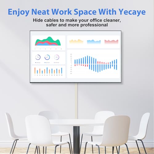 Yecaye Cord Hider, 113in Beige Cord Covers for Wires on Wall, One-Cord Cord Organizer, Easy Install Cable Management Kit, Cable Hider Home Office, W0.59in H0.4in, Beige - color: Beige, size: 113in L x 0.59in W x 0.4in H