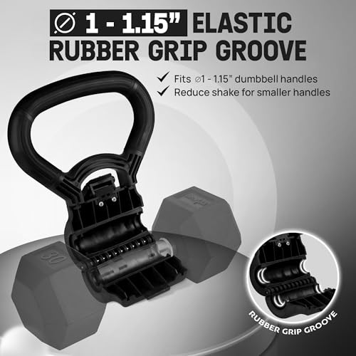 Yes4All Kettlebells Grip, Dumbbell Grip Handle, Convert Dumbbells into Kettlebell for Home Gym, Kettlebell for Weights Plate - color: A. Full Black Upgraded