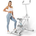 YYJO Foldable Stair Stepper 3 Adjustable Resistance Stair Climber with Handle Bar Cardio Exercise Machine for Home - color: White with Resistance