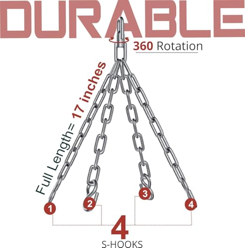 360 Rotation Heavy Bag Chain, Punching Bag Hanger with Stainless Steel Swivel Chain and 4 Snap Hooks, Mount for Hammock, Gym Swing, Yoga Swing, Trapeze - size: Bracket + Swivel Chain 360°