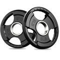 RitFit Weight Plates for Barbell, 2-Inch Olympic Rubber Grip Plates for Weightlifting and Strength Training in Home & Gym, Single, Pair and Sets