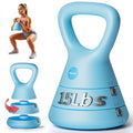 EAST MOUNT 15LB Adjustable Kettlebell Set – 3-in-1 (5/9/15 LB), Compact Adjustable Weights, Wide Triangle Handle and Wrist-Friendly Design for Home Gym, Full-Body Workouts and Strength Training - color: Blue