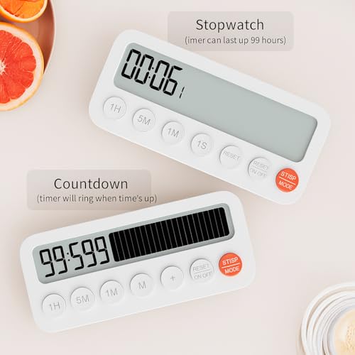Visual Timer for Kids & Adults – Digital Kitchen Countdown Timer with Progress Bar, Magnetic Timer for Cooking, Classroom, Study & Gym – 99-Hour, Adjustable Volume