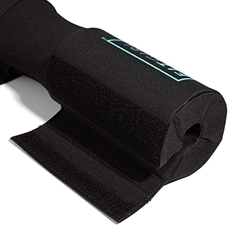 FITGIRL - Squat Pad and Hip Thrust Pad for Leg Day, Barbell Pad Stays in Place Secure, Thick Cushion for Comfortable Squats Lunges Glute Bridges, Olympic Bar and Smith Machine - color: Black Mint (Deluxe)