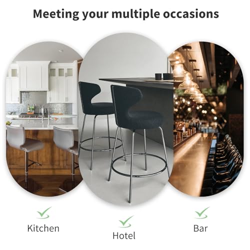 Gollense Bar Stool Covers with Backs, Set of 4 Stretch Jacquard Barstool Seat Covers, Washable Swivel Pub Counter Height Chair Slipcover Protector for Home Kitchen Cafe (T-Shaped Jacquard-Dark Grey) - color: T-shaped Jacquard-dark Grey