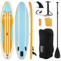 KOTEK 10FT/11FT Inflatable Paddle Board, SUP Paddleboard with Hand Pump, Safety Leash, Repair Kit, Carry Bag, Non-Slip EVA Deck, Stand Up Paddle Board for Youth & Adults - size: 11 FT, style: Orange Stripe