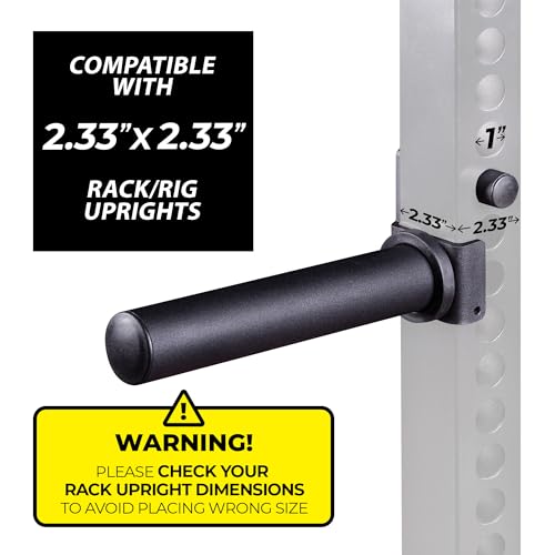 AmStaff Fitness Olympic Weight Plate Holder for Power & Squat Racks – Fits 2x2, 2.33x2.33, 3x3 Inch Tubes, 1" Hole – Storage Horns for Weight Plates on Power Rack – Pair - style: 2.33"x2.33" Tube Racks