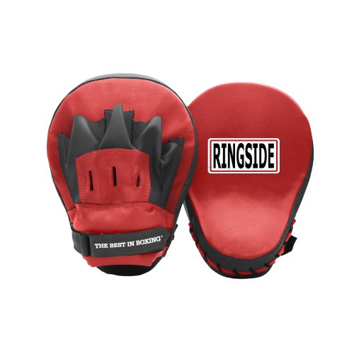 Ringside 10.5” Red Curved Boxing Punch Mitts Pair - Durable Striking Pads for Training and Sparring