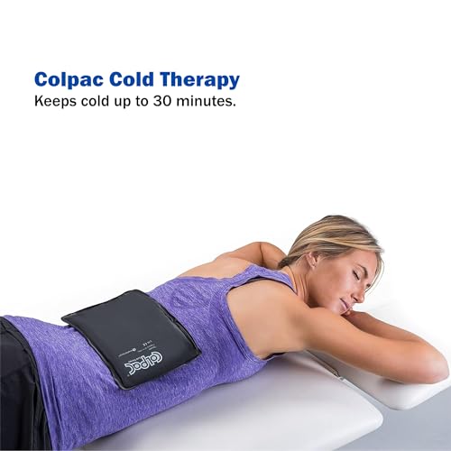 Chattanooga ColPac, Reusable Gel Ice Pack for Cold Therapy, 6.5" x 11" Half Size 2 Pack Bundle, Black Polyurethane, with a Lumintrail Drawstring Bag - color: Black, size: Half Size (2 Pack)