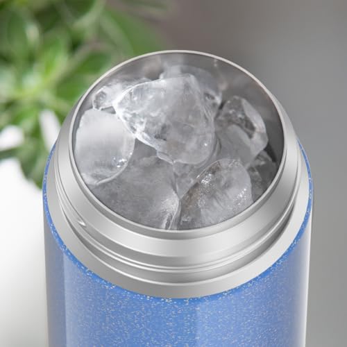 THERMOS FUNTAINER Water Bottle with Straw, 12oz, Glitter Periwinkle | Kids Stainless Steel Insulated Water Bottle, Keeps Drinks Cold Longer for School & Play, BPA-Free - color: Glitter Periwinkle, size: 12 Ounces