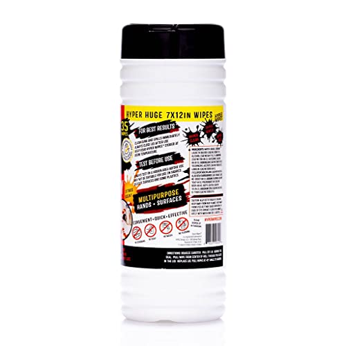 Juniper CLEAN Hyper Wipes, 1 Pack Heavy Duty Hand & Tool Cleaning Wipes, 8"x12" Multi-Surface Cleaning Wipes, Degreasing, All Purpose Cleaner, Mechanic, Work Wipes, 35 Count Canister - size: 35 Count (Pack of 1)