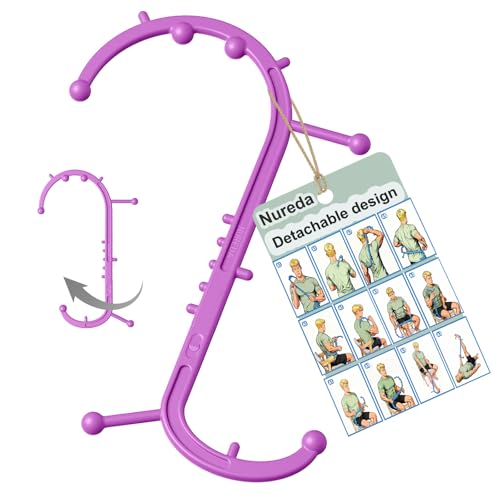 Detachable Trigger Point Massage Tool for Body Muscle Pain Relief | Button-Release Design, S/C, Massage Hook for Back, Neck & Shoulder, Pressure Point Therapy Tool for Deep Tissue Relief - color: Pink, size: Medium
