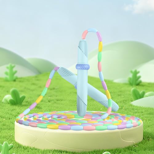Beaded Jump Rope 1 Pack/2 Pack, ACEONE Segmented Skipping Rope for Kids Adults, Adjustable Tangle-Free Toddler Jumping Rope for Fitness Exercise Training - color: Blue