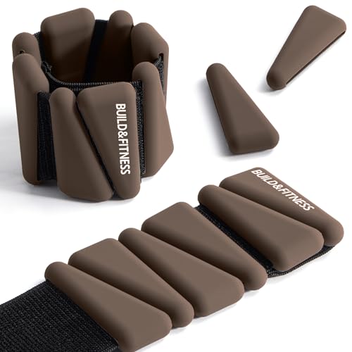 Wrist & Ankle Weights, Adjustable Bands for Women & Men Workouts, Set of 2 – 2lb or 4lb (1lb or 2lb each strap) Ideal for Runs, Jogs, Walks, Yoga, Dance, Pilates, Cardio, Aerobics, Strength Training - color: Brown, size: 2LB (1LB each)