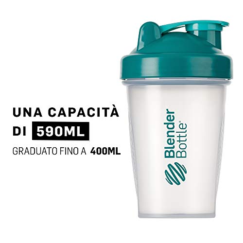 BlenderBottle Classic Shaker cup/Diet Shaker/Protein Shaker with Blenderball / 590ml - clear teal