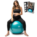 BABYGO Birthing Ball - Pregnancy Yoga Labor & Exercise Ball & Book Set Trimester Targeting, Maternity Physio, Birth & Recovery Plan Included Anti Burst Eco Friendly - color: Turquoise, size: 65cm - Manual