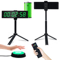 YZ Gym Timer Clock for Home Gym, Fitness Timer with Stopwatch, Large Digital Stopwatch Countdown Clock, 12/24H Digital Wall Clock, with Stand - style: battery (with stand)
