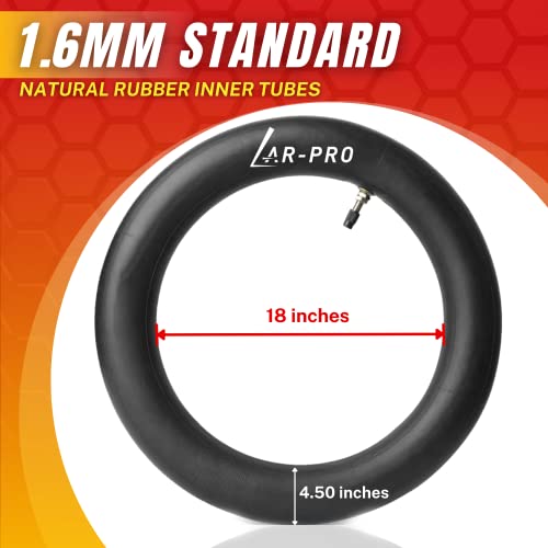 (2-Pack) 110/100-18 (4.50 X 18) Motorcycle Inner Tubes - 18 Inch Dirt Bike Natural Rubber Tubes - Pinch and Puncture-Resistant Tubes - TR4 Valve Stems - Designed for Off-Road and Motocross Tires - size: 110/100-18 (4.50 x 18)