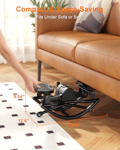 Rock Stepper for Exercise at Home, Rocking Stepper Side to Side | Rocker Stepper with Resistance Bands & Handlebar for Full Body Workout, Lateral Stepper Exercise Machine (Utility Patent) - color: Black