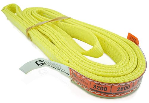 DD Sling 1 Inch x 8 Foot Nylon Lifting Sling – USA Made, 3,200 lb Vertical, 2,600 lb Choker, 6,400 lb Basket – 2-Ply Heavy Duty 900 Webbing, Type 4 Twisted Eye & Eye Rigging Sling, Safety Orange - size: 1" x 8'