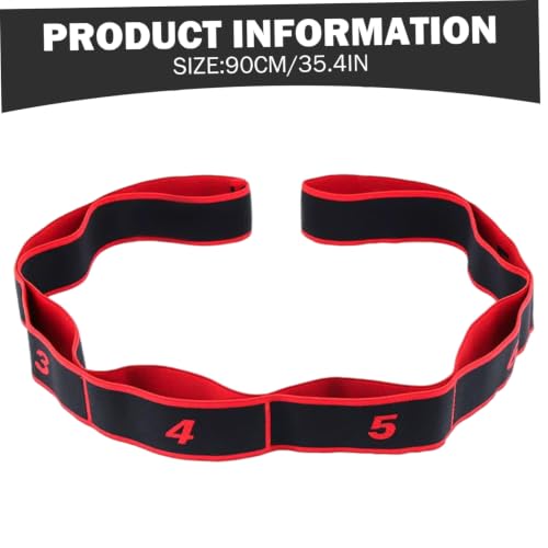 Stretching Straps 90cm Long Numbered Resistance Band with 8 Loops - Exercise Bands Adjustable Tension for Yoga, Pilates, Dance & Strength Training (Yellow) - color: Red