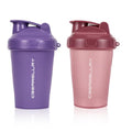 2 Pack Shaker Bottles for Protein Mixes, 17 oz Small Protein Shaker Bottle with Handle, Gym Shaker Cups with Blending Ball for Pre Workout, BPA-Free & Dishwasher Safe (Pink, Purple) - color: Pink,Purple