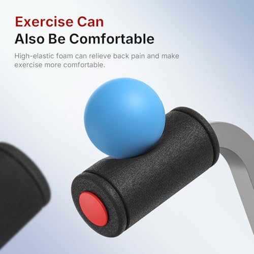 MERACH Ab Machine, Sit Up Exercise Equipment with 3 Adjustable Resistance Levels, Automatic Rebound Ab Crunch Machine for Core Workout, Ab Workout Equipment for Stomach - style: Round(Red)