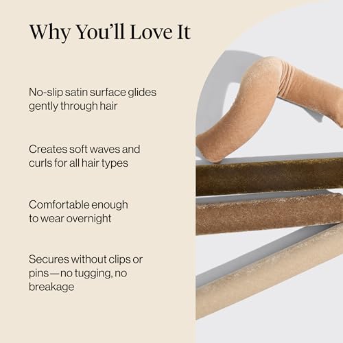 Kitsch Velvet Jumbo Flexi Rods, Heatless Curling Rods - No Heat Curls Overnight, Comfortable Hair Curlers to Sleep In for Frizz-Free and No Heat Damage Styling - 4pcs, Eucalyptus - color: Eucalyptus, size: 1 Count (Pack of 4)