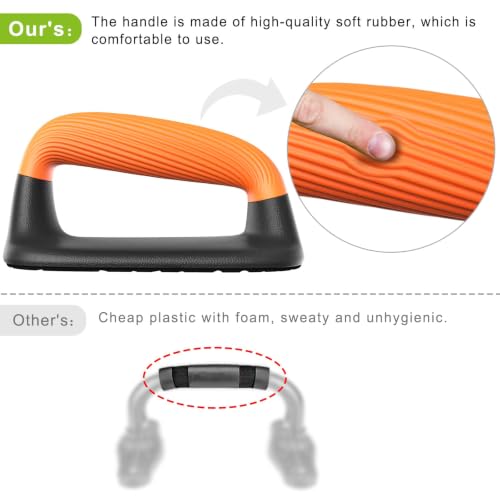 Kipika Push Up Bars, Pushup Stands, Anti-Slip Soft Plastic Push Up Handles, Bottom Anti-Slip Pad, Strength Training Equipment, Perfect for Floor Workout Exercise - color: B: Black & Orange
