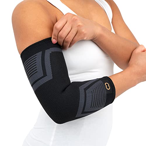 Copper Compression PowerKnit Elbow Sleeve - Seamless Elbow Brace for Men & Women - Pain Relief for Tendonitis, Tennis Elbow, Golfers, Weight Lifting - Fits Right or Left - 1 Sleeve - L/XL - size: Large/X-Large