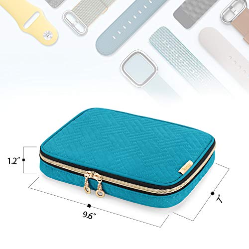 Teamoy 12 Watch Band Storage Case, Watch Band Organizer Holder, Teal | Compatible with All Series Apple Watch Bands & Smart Watch Bands, Travel Organizer Fit for Most Sizes of Watch Straps - color: Teal