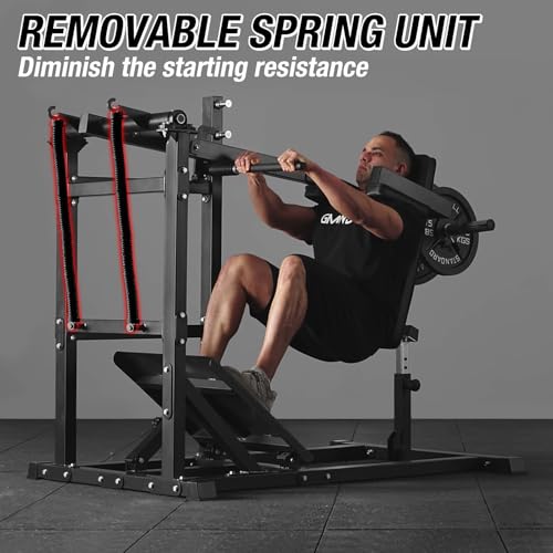 GMWD Pendulum Squat Machine, Plate Loaded Hack Squat Machine, Lower Body Strength Training, Leverage Squat Machine Home Gym